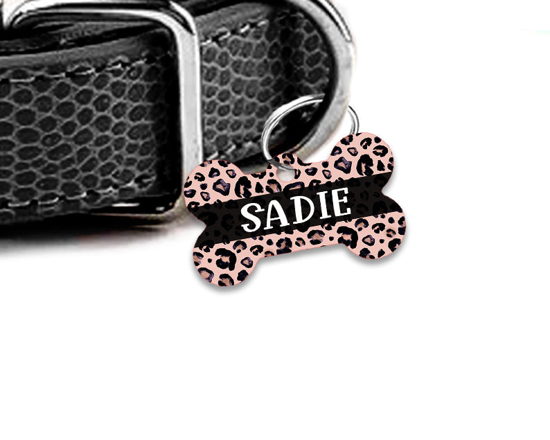 Pet ID Tag | Sassy Blush Pink Leopard